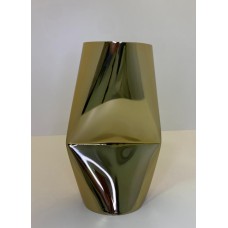 Vaso em Aço Inox Relevo Dourado M Vaso em Aço Inox Relevo Dourado M
